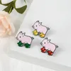 Piggy in Rain Boots Cartoon Brooch Pink Pig Drip Badge Hard Enamel Pin Collection Button Collar Decor Bag Kids Jacket Denim Hat RRE12126