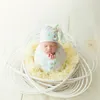 7pcs / Set Nouveau-né Photo Props Floral Bow Baby Photographie Costume Kits Wraps Top Noeud Chapeau Bandeau Posant Oreiller 210309
