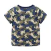 Mudkingdom Boys Cartoon T-Shirts Dinosaur Printing Cotton Summer Tops for Kids 210615