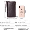 Brieftaschen Form 2021 Casual Herren und Geldbörsen Echtes Leder Brieftasche Kartenhalter Einfarbig Hand Mann Telefon Geldbörse