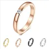 Fedi nuziali 3MM Nero/Argento/Rosa/Oro Anello in acciaio al titanio Uomo/Donna Band Sz 5-11