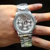 Designer Luxe Merk Horloges Klassieke Rhinestone Quartz Dames Es Mode Vrouwelijke Klok Reloj Mujer Silver Diamonds Dames Holsten