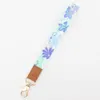 Hot 10 SZTUK Breloki Nadgarstek Pasek Flower Band Homar Zapięcie Blue Chain Holder Key Liny Ręka Dla Dziewczyn / Kobiet / Mężczyzn # 05