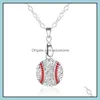 Праздничное снабжение дома gardencharm waterestone бейсбол софтбол подвесной колье Love Heart Sweater Jewelry Aessories Party Fore Gif