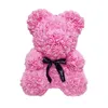 Gota 40 cm Urso de peluche vermelho de flor de presente artificial de flor rosa para mulheres presente de dia dos namorados pelúcia 210624