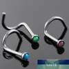 10Pcs/lot Surgical Steel Opal Stone Nose Rings & Studs Fashion Body Women Jewelry Nose Piercing Punk Style Piercing L-shape Stud Factory price expert design Quality