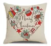 quality 20 colors decorative pillow covers for christmas Halloween linen pillows 45*45CM custom Santa printed leaning pillowcase Cushion Textiles without inner