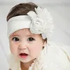 Bow Knot Big Flower Elastic Head Bands Baby Girl pannband hårband huva headwrap fotografering mode tillbehör