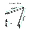 Microfone boom braço braço resistente cantilever bracket tripé ajustável suspensão scissor scissor built-in built stand para viver