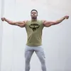 Märke Bodybuilding Stringer Singlets Gym Tank Topp Män Fitness Kläder Mode ärmlös tröja Träning Väst Sportkläder
