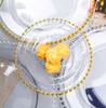21 cm redondo boda clara vidrio de oro con cuentas con cuentas placa de vidrio para la decoración de la mesa de bodas envío marítimo DHW38