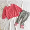 Mädchen Herbst Stil Western Langarm Sport Kinder Pullover Zweiteiler Kleines Mädchen 3 Jahre altes Baby Anzug