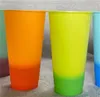 24oz color changing cup Plastic Drinking Tumblers with lid and straw Candy colors Reusable cold drinks cup magic Coffee beer mugs 94 S2