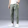 Lato Cienkie spodnie Harem Joggers Mężczyźni Moda Casual Spodnie dresowe Długość Spodnie Solidne Kolor Ołówek Pant Mężczyzna Elastyczna Talia X0723