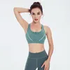 2021 Sports Fitness Crop Tops Front Rits Racerback Push-up Yoga Bra Top Padded Workout Running Bras Naked-Feel