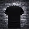 Erkek T-Shirt 2022 Yeni erkek Kısa Kollu Tees Sıcak Rhinestone Büyük Pamuk Elastik Gevşek Moda Lüks Rahat T-shirt Erkek Giyim Siyah Beyaz S-5XL