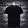 Herren-T-Shirts 2022 Neue Herren-Kurzarm-T-Shirts Hot Rhinestone Large Cotton Elastic Loose Fashion Luxuriöses Freizeit-T-Shirt Herrenbekleidung Schwarz Weiß S-5XL