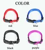 Nylon Dog Collars Quick Release Buckle Strong Hardware handmade Classic Solid Colors Soft Adjustable Designer 4 Color Pet Collar for Small dogs Red B09