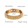 Gent's President Bracelet Stainless Steel Watch Band Bracelet for Men Watchlink Bracelets Jewelry Golden 15MM Wide 8.8 Inches 210609