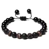 Naturel Tibétain Agates Pierre Perles Tressé Bracelet Vinatge 8mm Noir Lava Perlé Charme Énergie Bracelet Bijoux pour Femmes Hommes