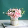 Decoratieve bloemen kransen mode kunstmatige hortensia zijde bouquet decoratie camellia pioenroos bruiloft huis diy decor nepbloem