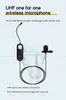 K1 UHF Lavalier Lapel Wireless Microphone Nagrywanie VLOG YouTube Live Wywiad dla iPhone Ipad PC Android DSLR Mikrofon