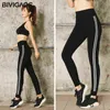 BIVIGAOS Koreanische Dünne Modale Workout Leggings Hosen Hohe Stretch Parallel Bars Gedruckt Schwarz Sport Frauen Sexy 211108