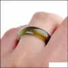 Tre stenringar 20st grossistpartier Colorf Mix Natural Agate Band Gemstone Rings Jade Jewelry HFGKL