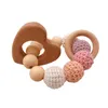 DIY Bébé Molaires Jouet Blocs De Construction Bracelet Animal Journal Naturel Non Toxique Perle Crochet Perles De Laine Bracelet Enfant En Bois Dentition ZYY715