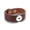 Nuevas pulseras de cuero de cuero marrón para 18 mm Snaps Button Jewelry Vintage Wholesale Pulsera de cuero ajustable Jllhrz