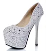 Sexy Party Vrouwen Schoenen Nieuwe 16 Cm Hoge Hakken Mode Platform (6.5 Cm) Ondiepe Avondmaal Bling Solid Club Bruiloft Pompen Vrouwelijke schoenen