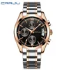 Hot Säljare Crrju Mens Quartz Analog Watch Luxury Fashion Sport Armbandsur Vattentät Rostfritt Stål Man Klockor Klocka Relogio Masculino