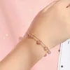 Catena a maglie Moda Design semplice Bracciali Braccialetti con quarzo fragola per le donne Accessori per gioielli in lega di colore argento dorato Trum22