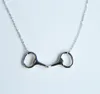 fashion European plain silver jewelry 925 sterling silver horse Snaffle Bit Necklace9632472