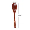 20 * 4 cm Natuurlijke versheid Houten lepel Japans-stijl Servies Lange handled Wrapped Line Lepel Handmade SN2381