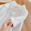 Camicia a maniche lunghe bianca per neonati primavera autunno e pantaloncini carini 2 pezzi imposta abiti da gentiluomo X0802
