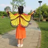 Lenços verão férias criança crianças xaile cachecol meninos meninas bohemian borboleta imprimir pashmina festa dance traje acessório