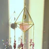 Décorations de jardin Carillon en cristal Ornements Brillant Lune Pendentif Sun Catchers Suspendus Pierre Naturelle Extérieur Maison Fenêtre Décor Cadeaux de Noël
