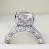 Conjunto de anel vintage de casamento de noivado para mulheres 3ct simulado diamante 925 esterlina prata feminina anel