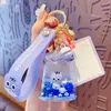Bouteille de gelée acrylique porte-clés liquide flottant tigre Panda Animal sables mouvants porte-clés fille sac à paillettes pendentif accessoire cadeau G1019