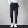 Summer Men Suit Formal Business Dress Spodnie swobodne szczupłe kostki biuro spodni społeczny kostium streetwearu Homme 210527