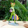 Decorative Objects & Figurines 3D Mini Resin Green Frog Figurine Cute Statue Craft Ornaments Home Decoration For Living Room Windowsill Gard