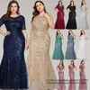 2021 Sexig Lace Mermaid Bridesmaid Dresses Scoop T-shirt Sheer Maid of Honor Plus Size Formal Evening Prom Party Gowns 02