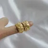 Joolim High End 18k Gold Pvd Chunky Crystal Star Pierścienie Szorstki Baza Ze Stali Nierdzewnej Pierścień dla kobiet X0715