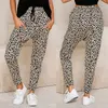 Harajuku Joggers Estampado de leopardo Pantalones casuales Pantalones de chándal de pierna ancha Pantalones de mujer Tallas grandes Cintura alta Streetwear 210925