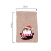 Julklapp godisväskor Party Event Linne Burlap Bag Drawstring Smycken Box Cartoon Christmas Jute Draw Pocket