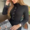 Women Winter Turtle Neck Lace Spliced High Waist Long Sleeve Side Slit Black Knitted Maxi Dress Y0823