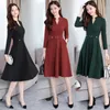 Plus Size Autumn Winter New Black Midi Dresses Women Elegant Korean BodyCon Vneck Dress Party Long Sleeve Runway Vestidos 201008