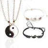 1 Set Tai Chi Couple Necklaces For Women Men Best Friends Yin Yang Paired Pendants Charms Braided Chain Couple Bracelet Necklace G1206