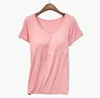 Toppies 여성 2021 여성 체육관 셔츠 O 넥 패딩 브래지어 티셔츠 탄성 통기성 기본 티셔츠 브 왈리스 탑 210306